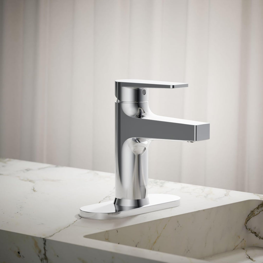 Kohler 74021-4-CP Taut® Single-Handle Bathroom Sink Faucet, 1.2 gpm, Polished Chrome