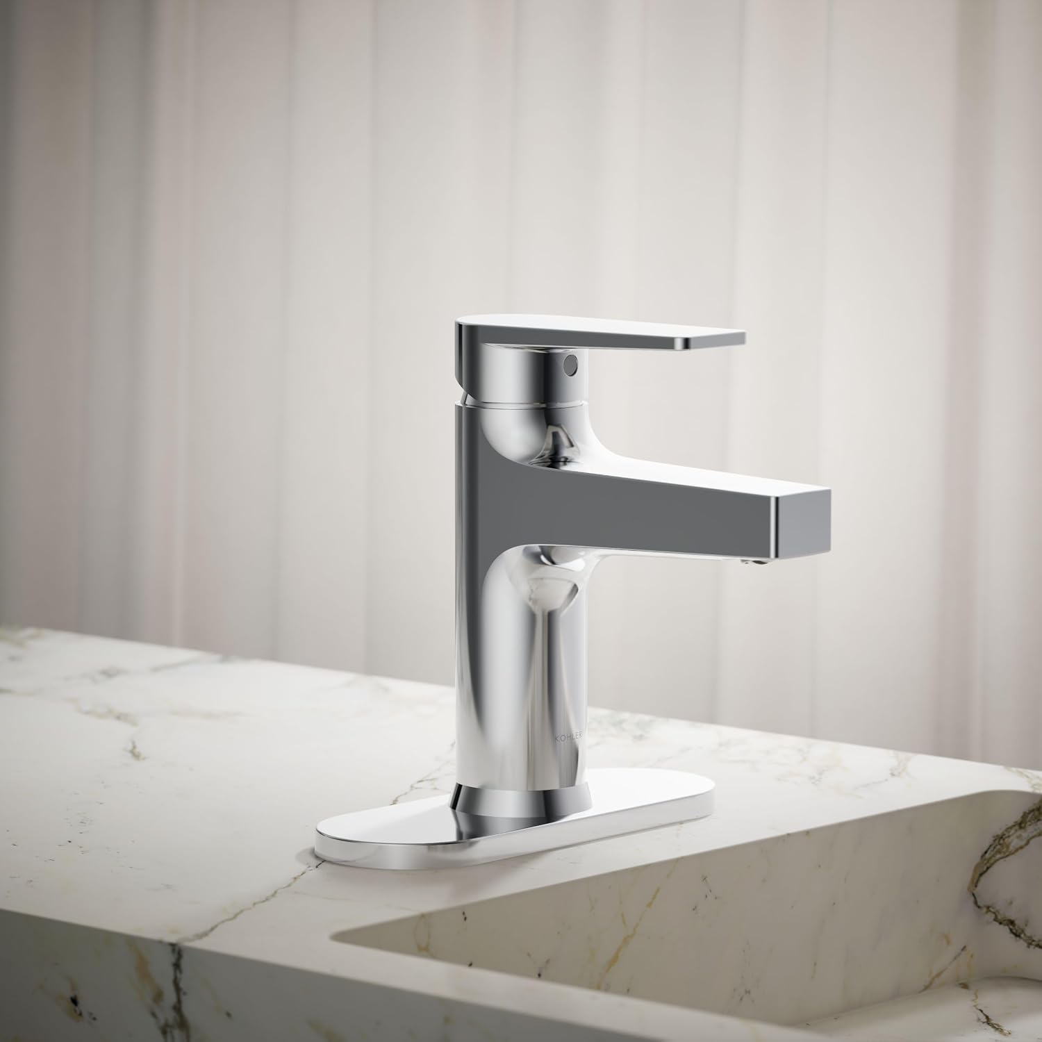 Kohler 74021-4-CP Taut® Single-Handle Bathroom Sink Faucet, 1.2 gpm, Polished Chrome