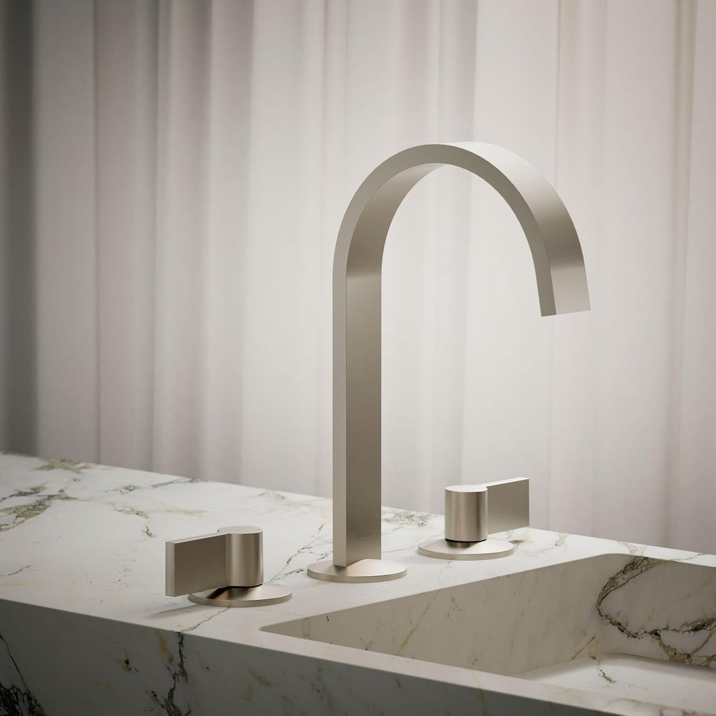 Kohler 77968-BN Components® Bathroom Sink Faucet spout with Ribbon Design, 1.2 gpm, Vibrant Brushed Nickel