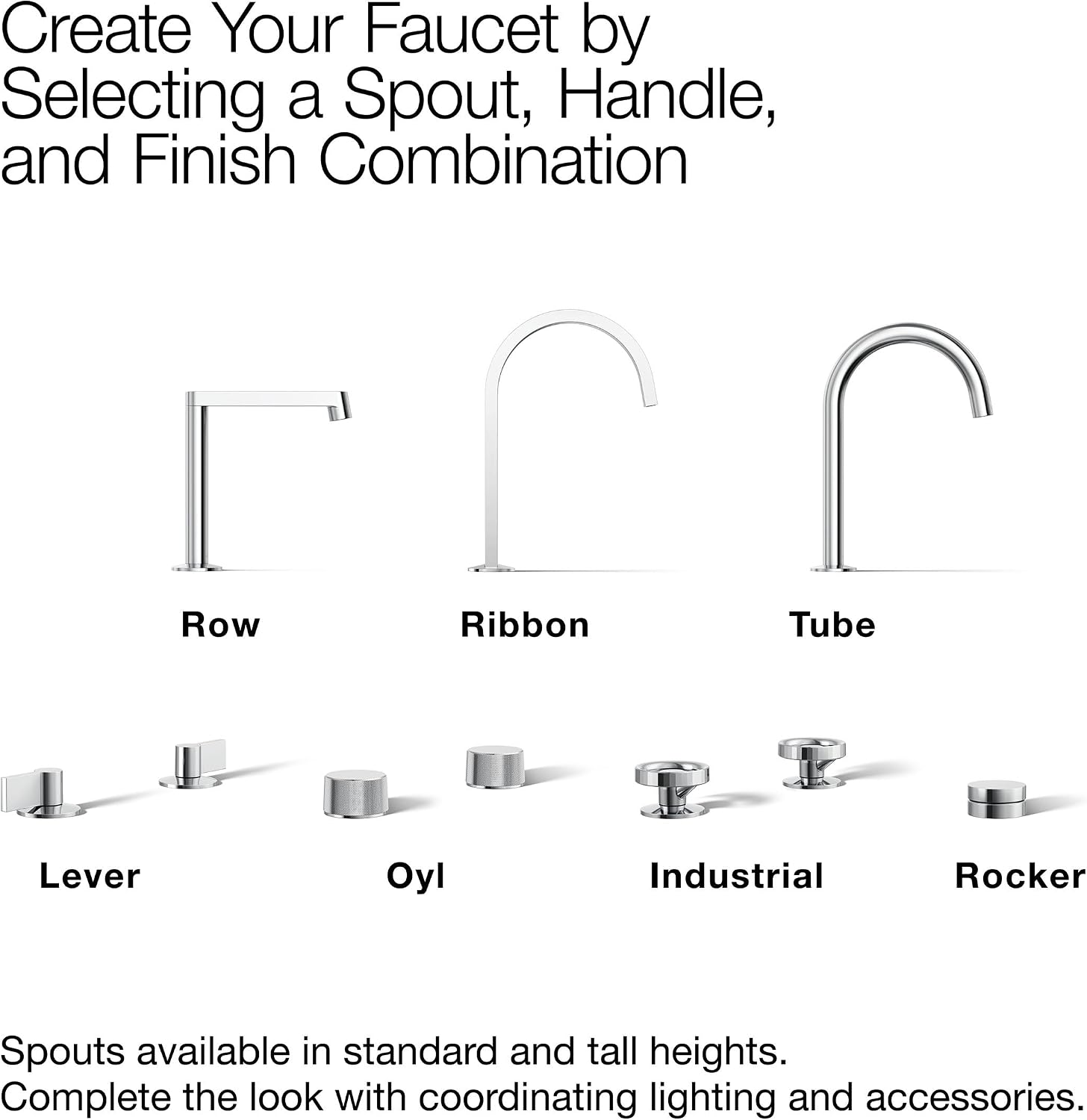 Kohler 77968-BL Components® Bathroom Sink Faucet spout with Ribbon Design, 1.2 gpm, Matte Black