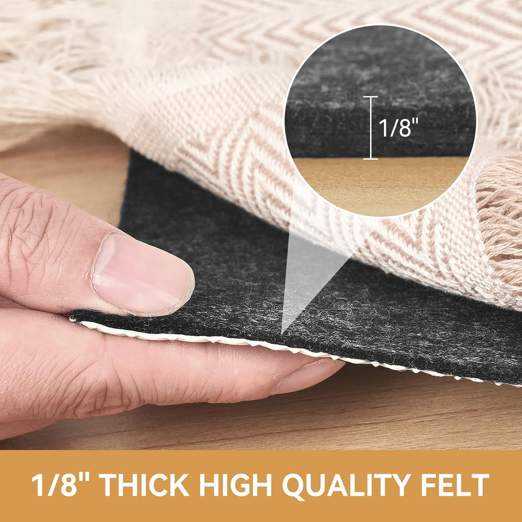 Deep Dream Dual Surface 10'x14' Rug Pad, Waterproof 1/8' Thick Felt + Natural Rubber Backing, Non Slip Carpet Gripper for Area Rugs, Protective Cushioned Pads for All Floors