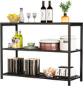 LUCKWIND 48 Inch Iron Shelf with 3 Tiers of Shelving Space for Outdoor Patio, Kitchen & Commercial Use