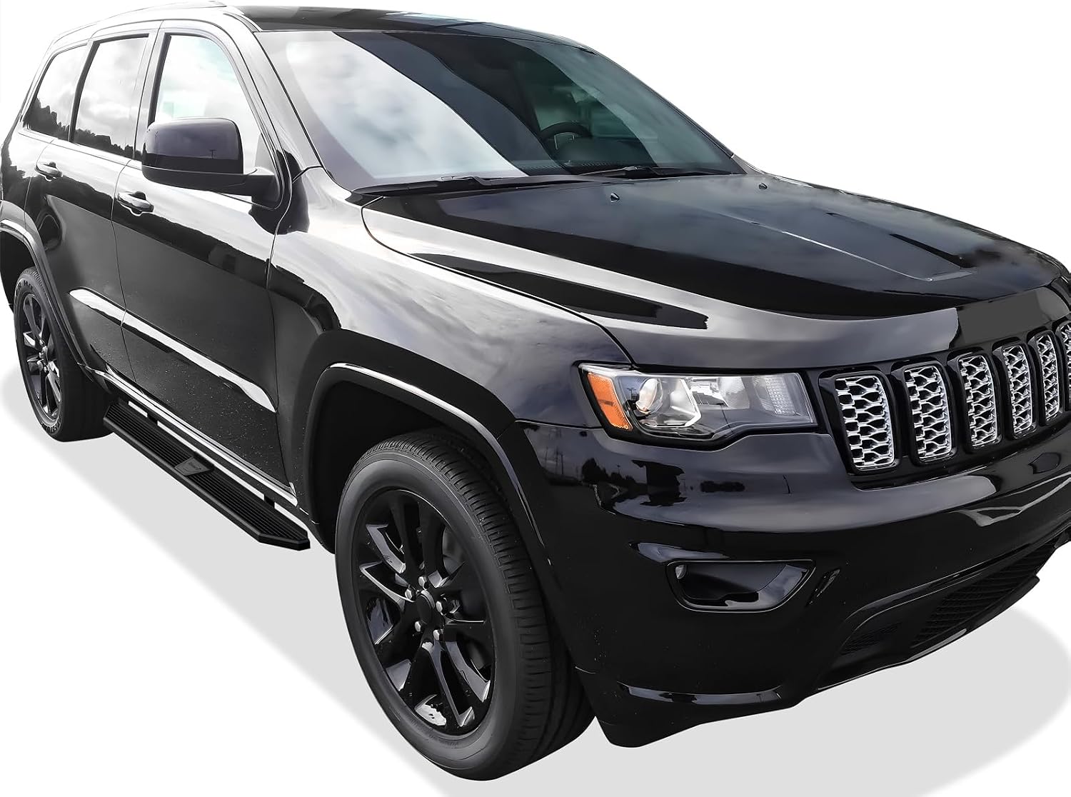 Tuxtreme Black Stainless Running Boards Compatible with Jeep Grand Cherokee 2011-2021 (Include 22 WK)(Exclude Limited X & High Altitude & Summit & SRT & SRT8 & Trackhawk & Trailhawk) Side Steps 6in