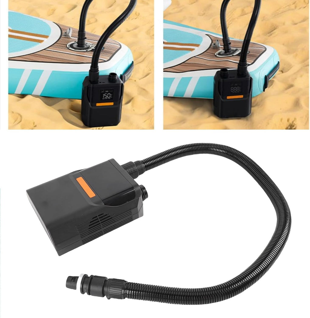 YWBL-WH Electric Paddle Board Pump, 50 PSI Auto Off LED Display Battery and Car Power Options with 118in Car Charging Cord, for Inflatable Paddle Boards Tires Tents Kayaks