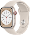 Apple Watch Series 8 [GPS + Cellular, 41mm] - Starlight Aluminum Case with Starlight Sport Band, S/M (Renewed)