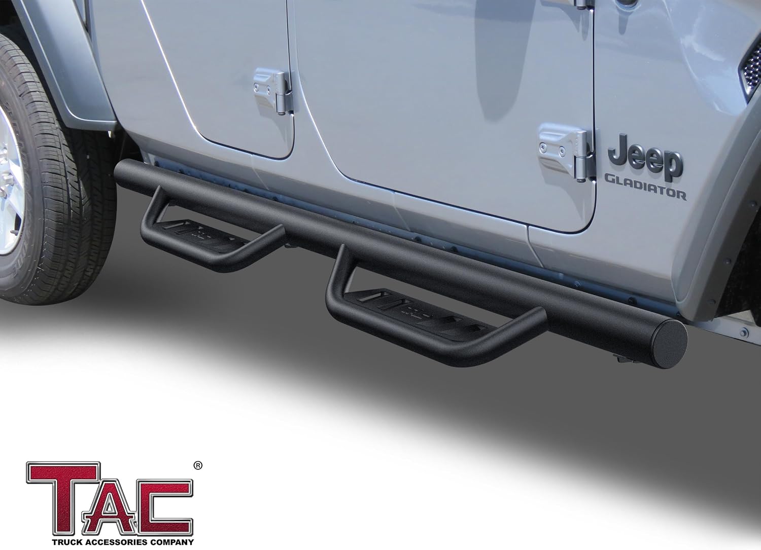 TAC 4' Drop Running Boards Fit 2020-2025 Jeep Gladiator JT | Tubular Style Fine Texture Black | Pickup Truck Off-Road Exterior Accessories (2pcs)