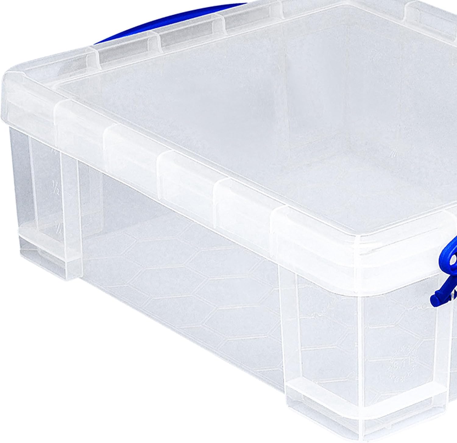 Really Useful Box Stackable 8.1L Plastic Storage Container Bin with Snap Lid & Built-in Clip Lock Handles for Home & Office Organization (10 Pack)