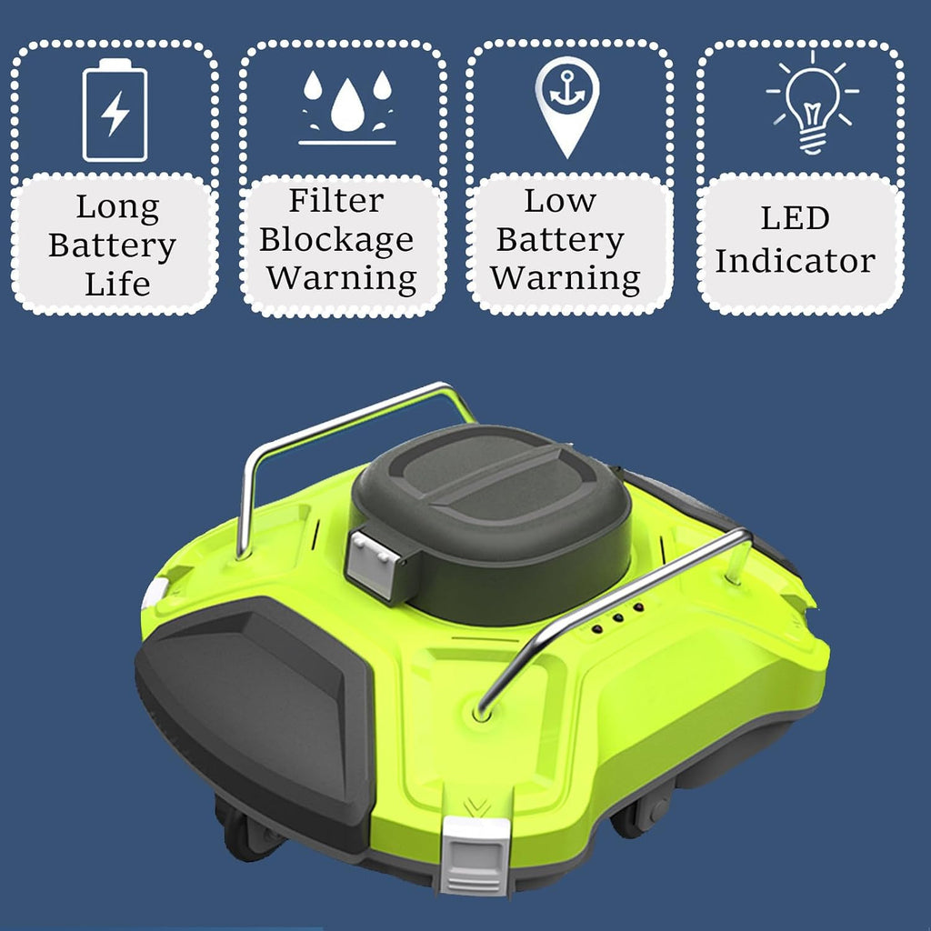 Cordless Robotic Pool Vacuum Pool Cleaner,Pool Cleaner Automatic,Pool Cleaning Machine,Cordless Pool Cleaner Automatic,for Above Pools Up to 80m²,Automatically Dock