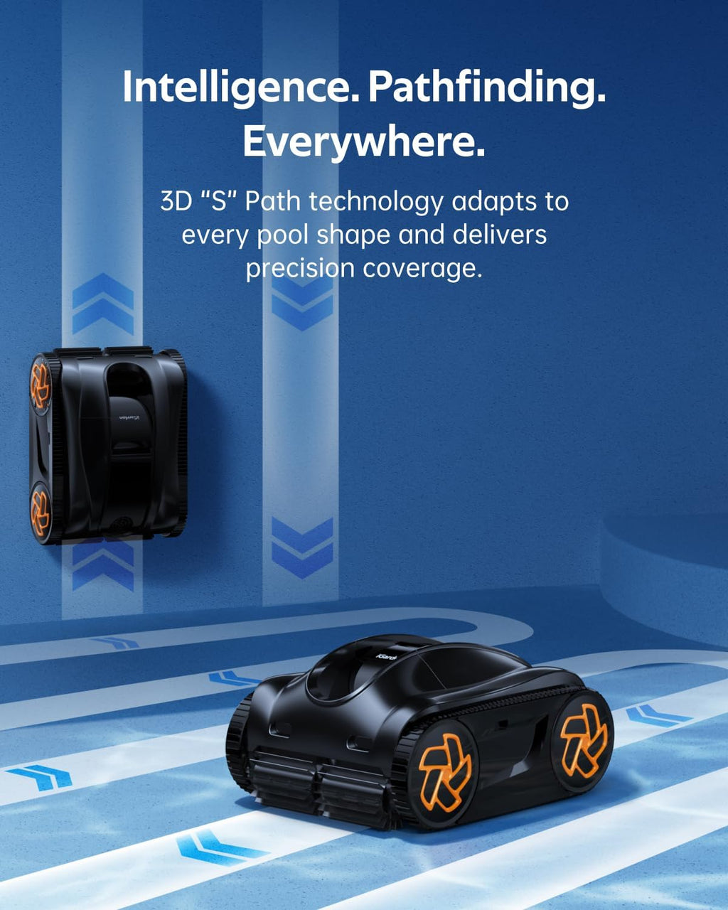 iGarden K70 Robotic Pool Cleaner K Series, 7H Battery Life Cordless Robotic Pool Vacuum, Turbo 200% Suction, Smart 3D Navigation, Touchscreen, for Inground Ground & Above Ground Pools, Black