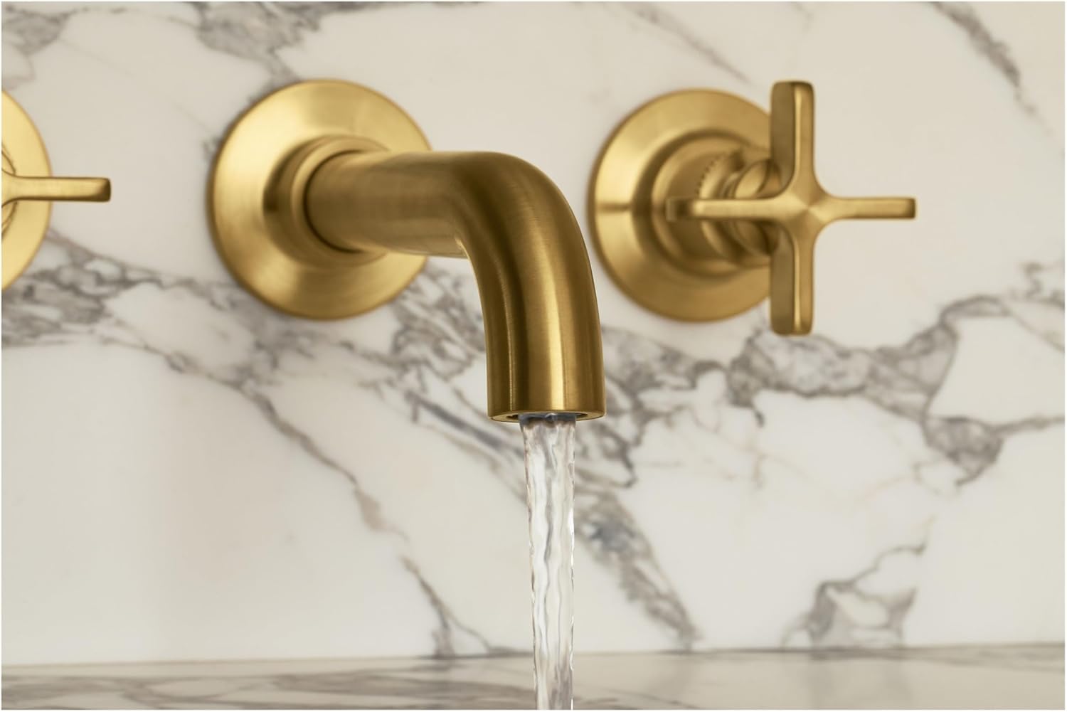 Kohler KT35909-3-BN Castia by Studio McGee 1.2 GPM Wall Mounted Widespread Bathroom Faucet Vibrant Brushed Nickel