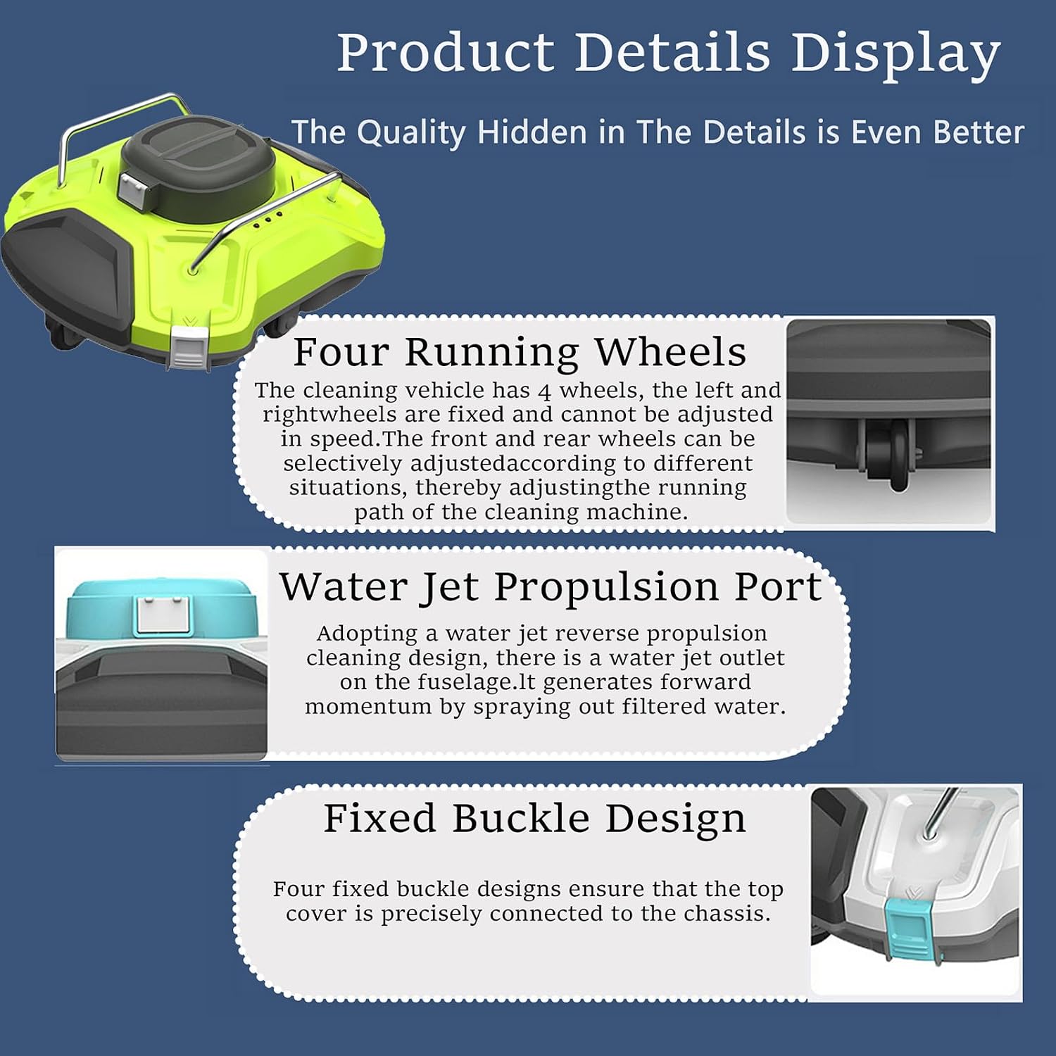Cordless Robotic Pool Vacuum Pool Cleaner,Pool Cleaner Automatic,Pool Cleaning Machine,Cordless Pool Cleaner Automatic,for Above Pools Up to 80m²,Automatically Dock