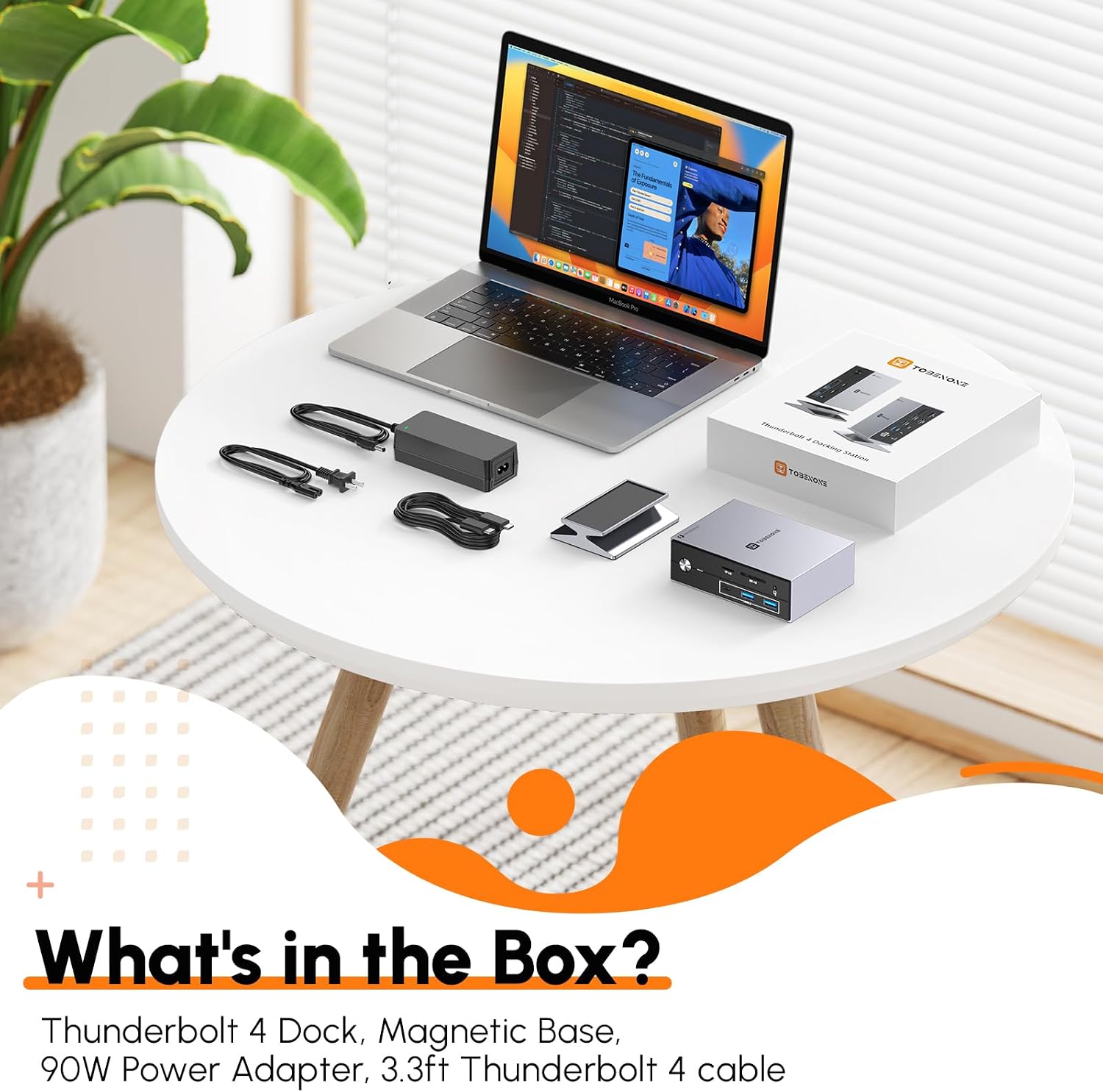 TobenONE Thunderbolt 4 Dock with Power Adapter, Thunderbolt Certified, Dual/Triple 4K@60Hz Monitor Docking Station for Windows, Mac, and Chrome (40Gbps, HDMI, DP, 6xUSB Ports, SD/TF4.0)