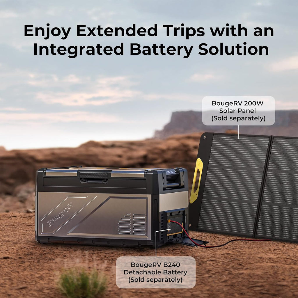 BougeRV 12 Volt Portable Refrigerator, 41 Quart Dual Zone Car Fridge Freezer with APP Control, Compressor Cooler 12/24V DC, 110~240V AC for Overlanding, Camping, Travel, RV(2026 New Model: Rocky V3.0)