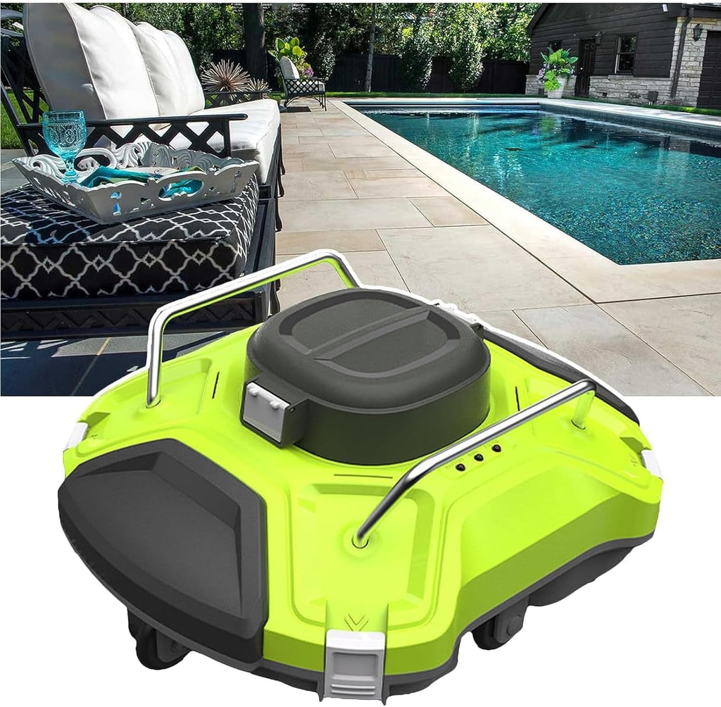 Cordless Robotic Pool Cleaner, Swimming Pool Cleaner Robot Automatic 5000mAh Intelligent Rechargeable Robotic Pool Vacuum Cleaning Electric Equipment Cordless