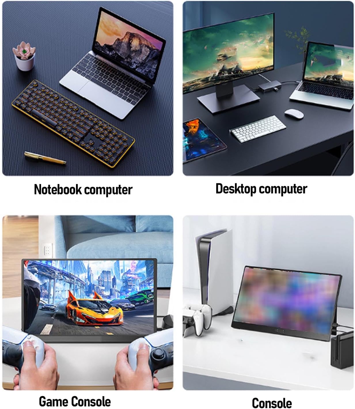 EBTOOLS Portable Monitor, 16in sRGB 4K 120Hz Gaming Monitor, HDMI USB C Travel External Display with 2 Speakers, Protective Case, Screen Extender for Laptop, Switch