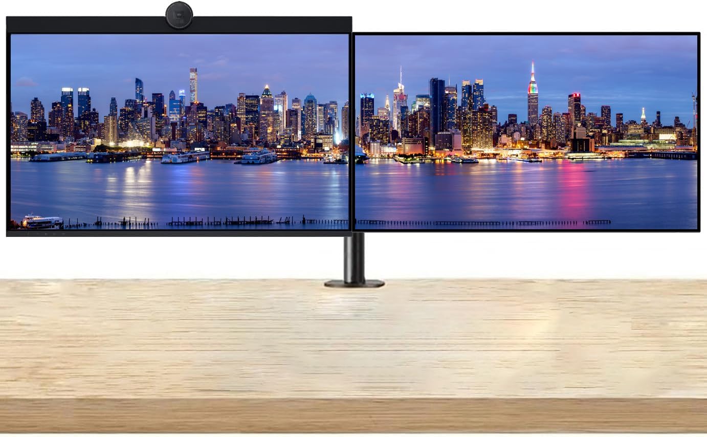 Dell U3223QZ 32-inch 2160P 4K UHD Teams Certified Monitor, 2-Pack U3223QE, Dock, Daisy Chain, HDMI, DisplayPort, USB Hub, USB-C, Webcam, Speaker, Microphone and Desk Mount Monitor Stand (Renewed)