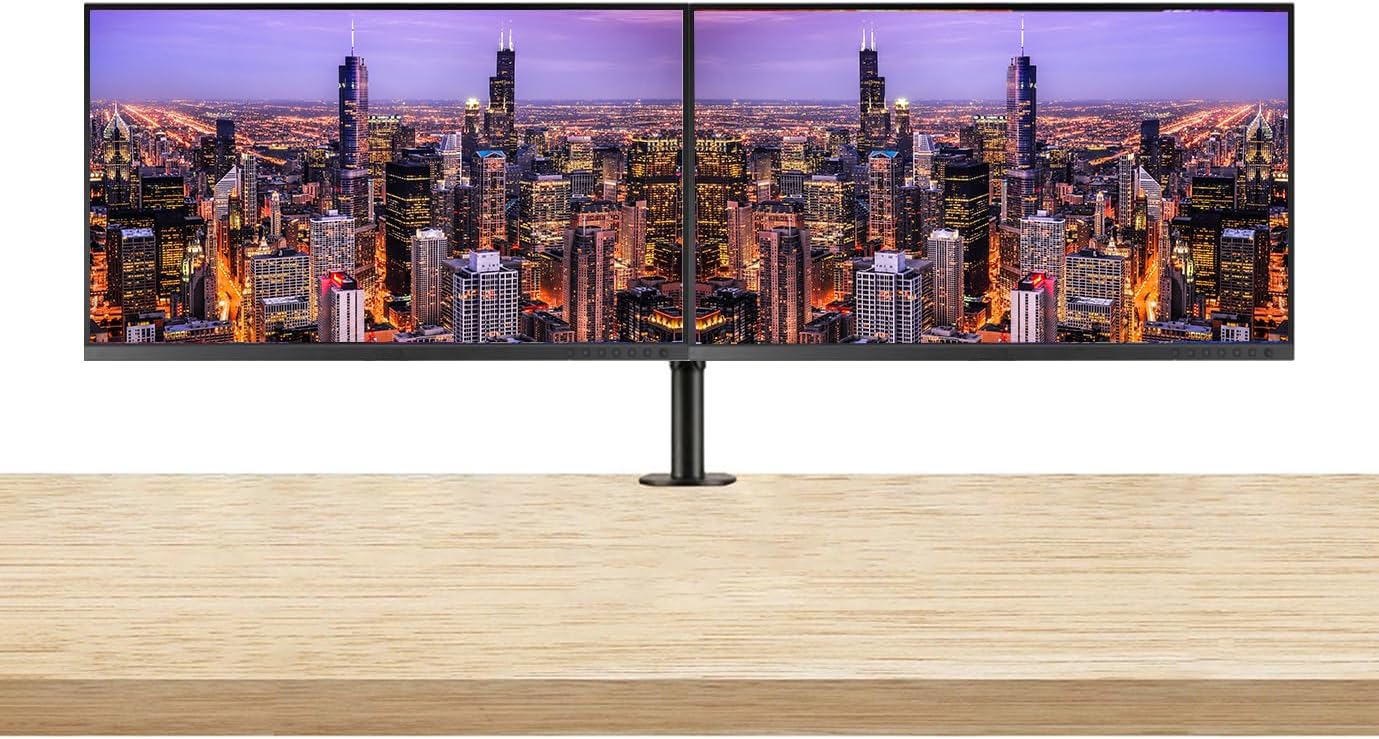 Asus ProArt PA279CRV 27-inch 2160P 4K UHD Professional Monitor, 2-Pack Bundle with USB-C 96W PD, Daisy Chain DisplayPort, HDMI, USB Hub, Integrated Speakers and Desk Mount Dual Monitor Stand