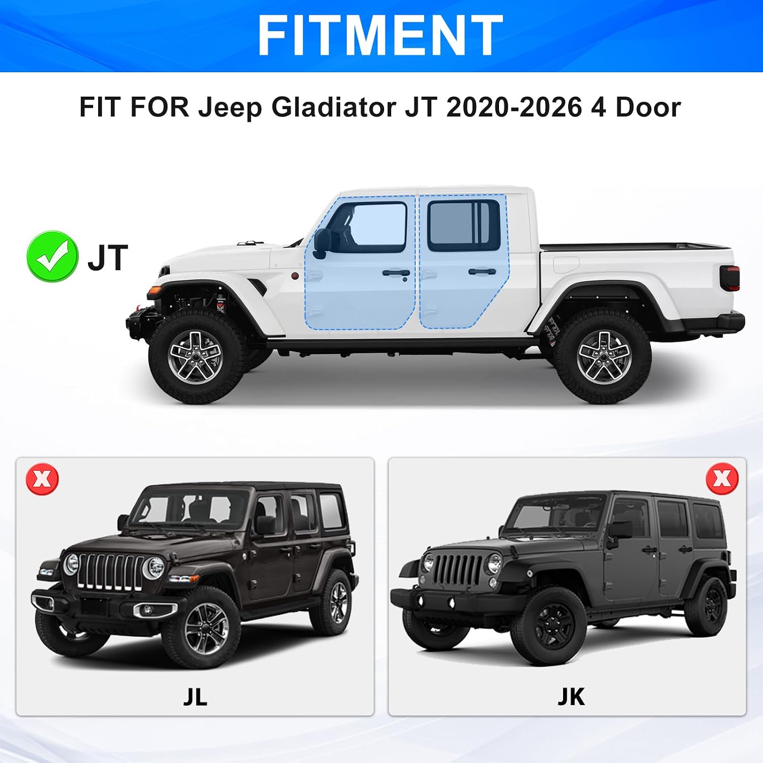 Red Running Boards fit for Jeep Gladiator JT 2020-2026 | side steps fit for JT 4 door 7 inch rock rail steps carbon steel rock sliders