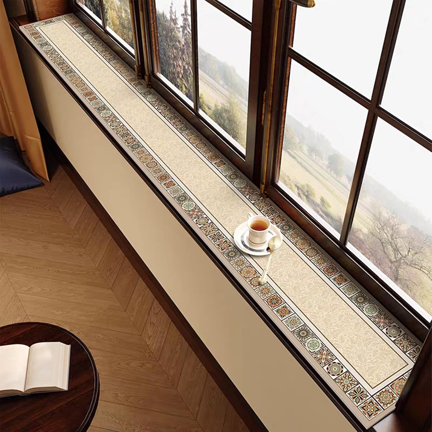 Window Sill Protector Mat, Household Narrow Windowsill Decorative Pads, Non-Slip Waterproof Liner Pad Guard Easy to Cut for Bedroom Windows(27x59in/70x150cm)