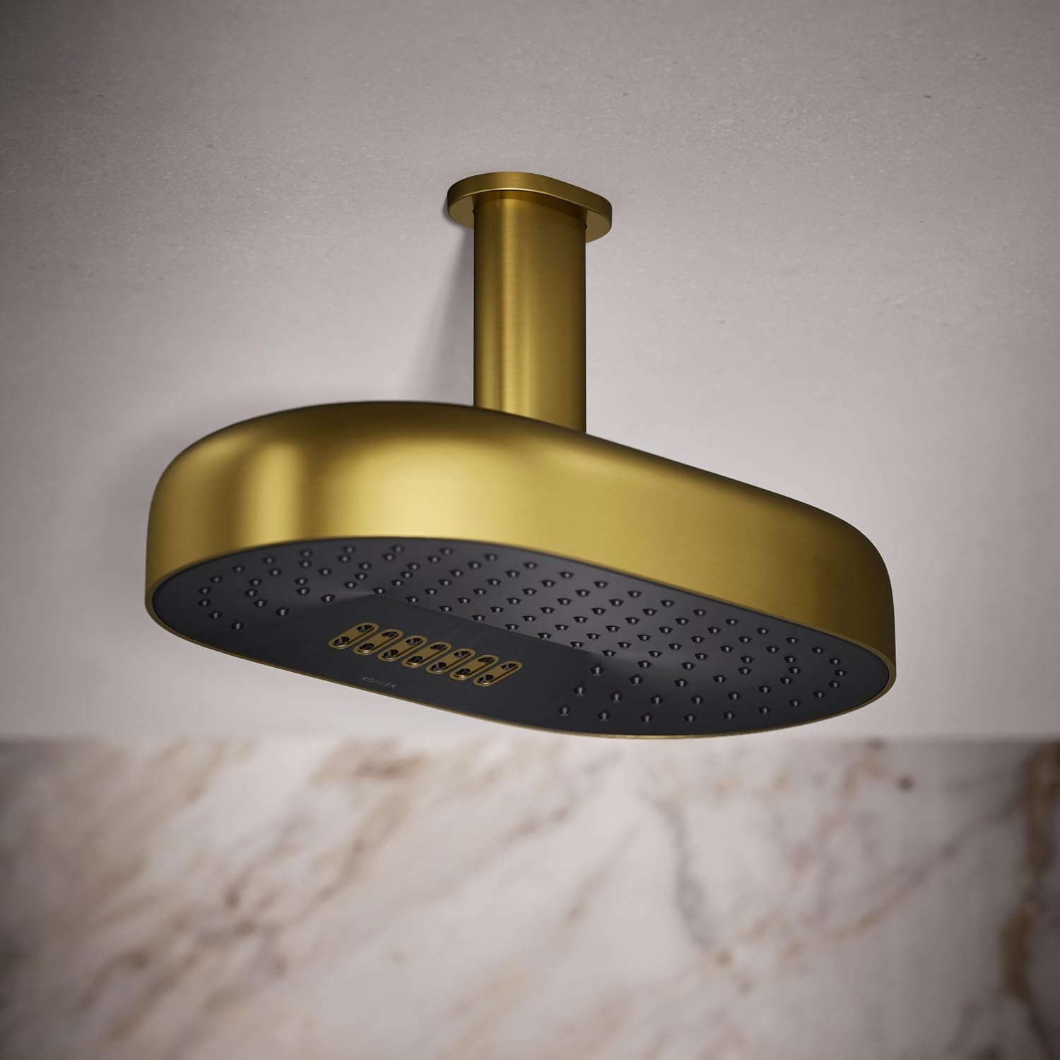 Kohler 26295-2MB Statement® Oblong 14' two-function rainhead, 2.5 gpm, Vibrant Brushed Moderne Brass