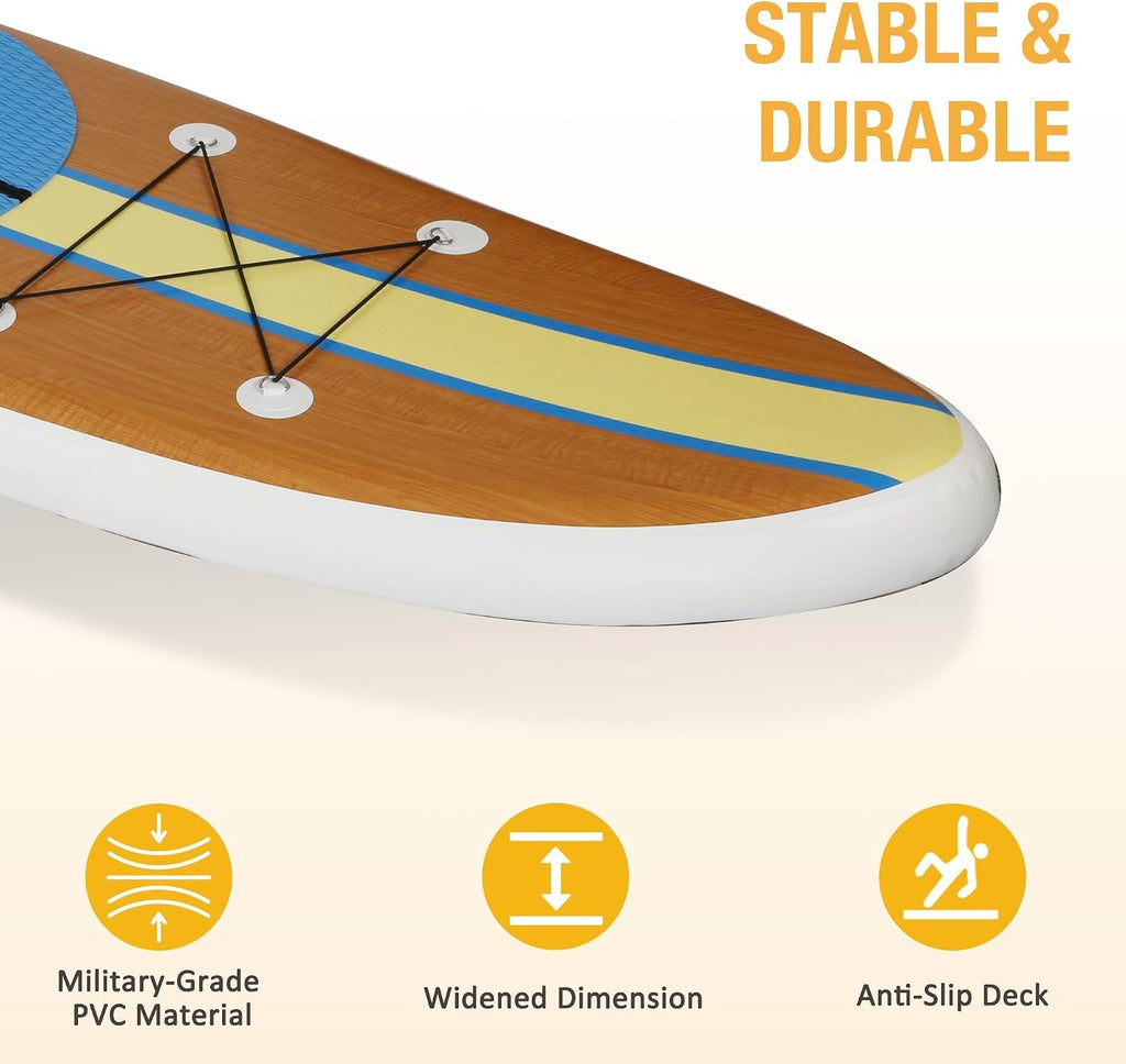Inflatable Paddle Boards with Non-Slip Deck, Ultra-Light Stand Up Paddle Board Surf Board with Accessories & Carry Bag, Wide Stable Design for Adults and Youth