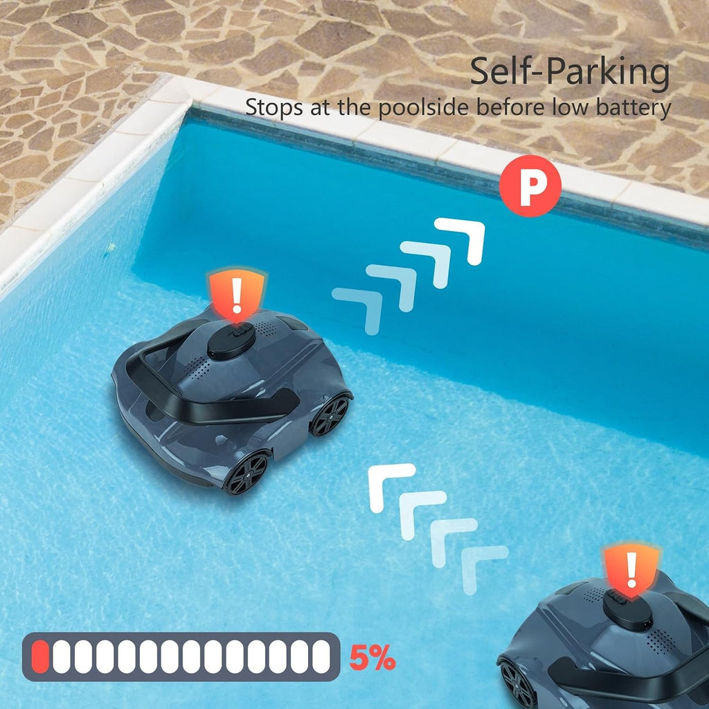Pool Surface Skimmer Cleaner with Fine Filter, Lightweight Automatic Pool Vacuum Robot, Cordless Robotic Pool Cleaner for 1076 Sq.ft Pool