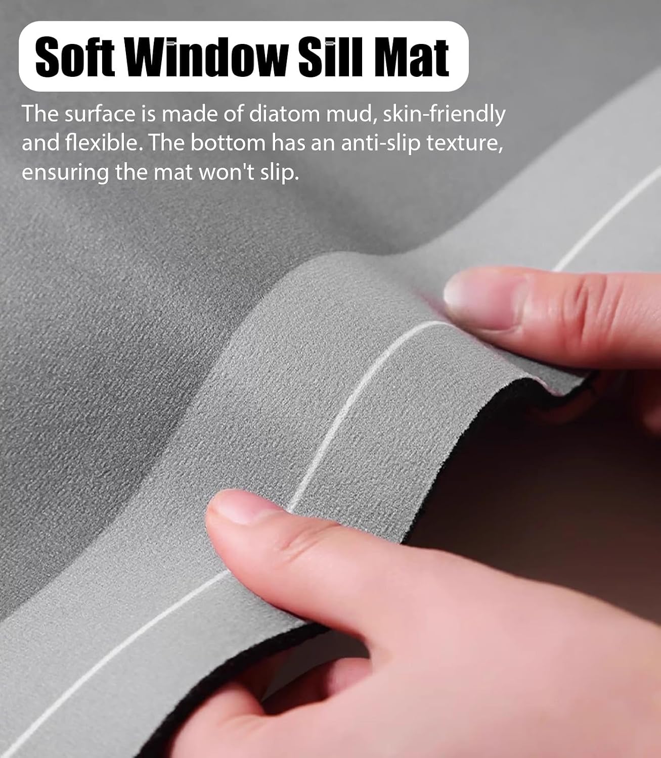 Vibeo Simple Print Bay Window Long Cover Mat, Decorative Absorbent Sill Pad with Non-Slip Backing, 4 mm Thicken Trimmable Window Seat Dustproof Liner(Style A,80x14in(203x36cm))