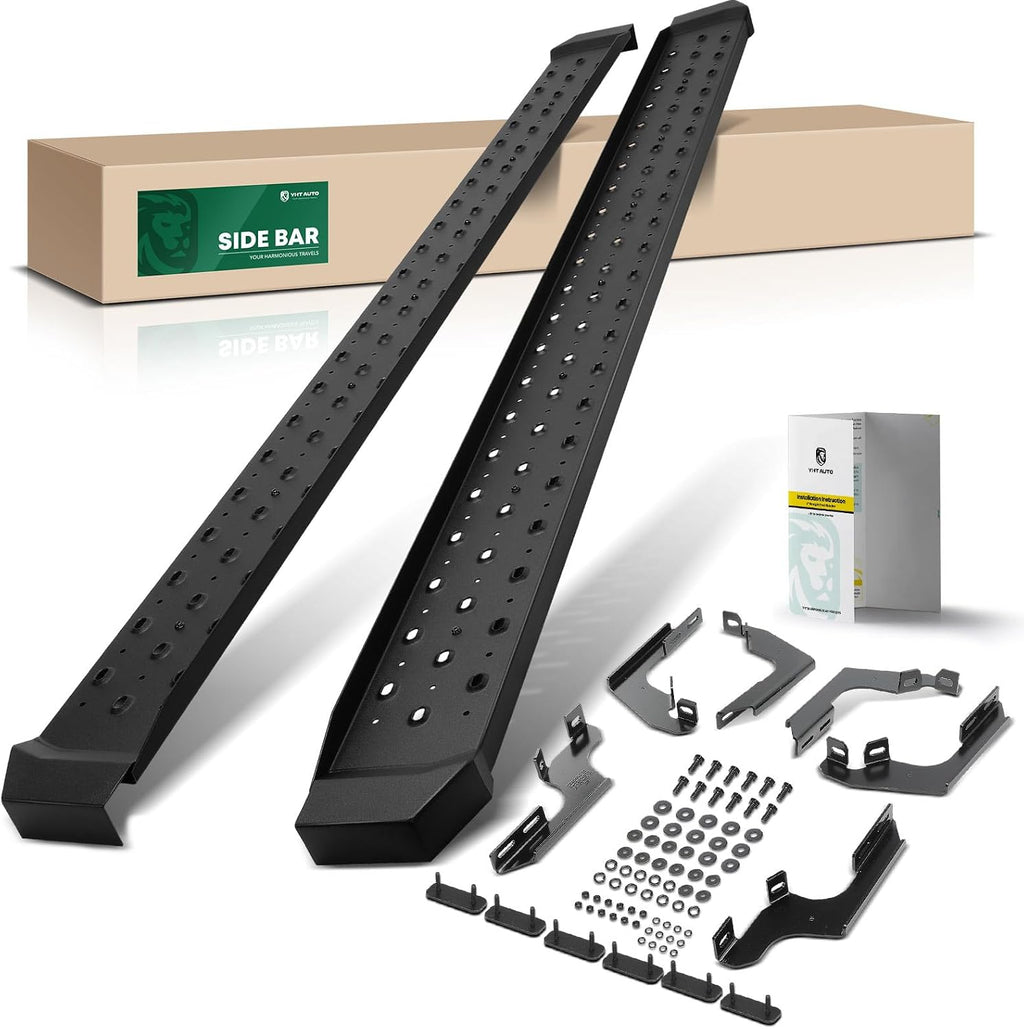 YHTAUTO 6.5 Inch Running Boards Fit for Ford Ranger 2019-2025 (Crew Cab/SuperCrew) Side Steps Carbon Steel Step Bars Off-Road Exterior Accessories
