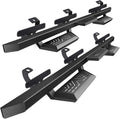 PZ 6' Running Boards Anti-Slip Side Steps Carbon Steel Compatible with 2007-2018 Jeep Wrangler JK 4 Doors,550LBS Steel No Drill Truck Running Boards Direct Fit Nerf Bar