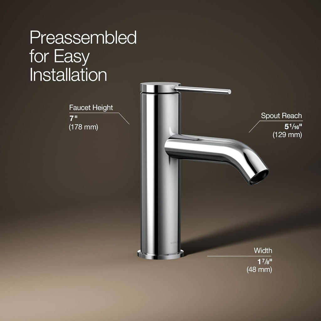 Kohler 77958-4A-CP Components® Single-Handle Bathroom Sink Faucet, 1.2 gpm, Polished Chrome