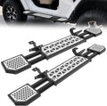 Running Boards Fit for Jeep Wrangler JL 2018-2023 2024 2025 Side Steps for JL 2 Door 7 Inch Rock Rail Steps DIY Painting White Panel Carbon Steel Rock Sliders