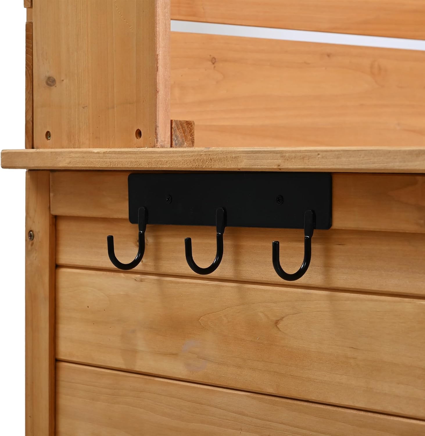 Multifunctional 3-in-1 Potting Bench Workstation with Storage & Wheels | Sturdy Fir Wood | Outdoor Garden, Patio, BBQ Prep Station (Natural Wood-W)