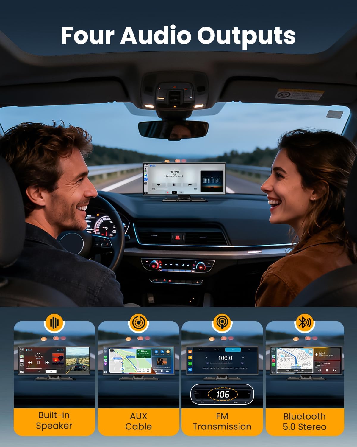 Largest 11.5'Wireless CarPlay Screen for Car,Portable A-pple Car Play & Android Auto,HD Touchscreen with 4K Dash Cam,Backup Camera,Bluetooth, Navigation,Voice Control,GPS,Mirror Link, for All Vehicles