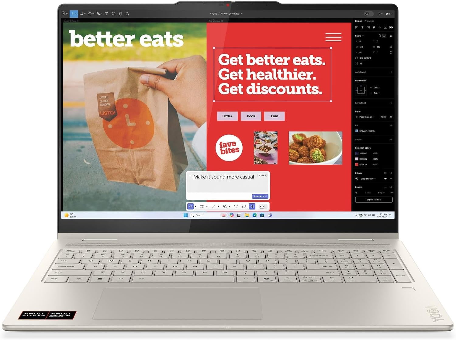 Lenovo 2025 Yoga 7 2-in-1 16AKP10 Personal Laptop - 16' 1920x1200 Touchscreen - 8-Core AMD Ryzen AI 7 350-16GB RAM 1TB SSD - Wi-Fi 7 - Fingerprint Reader - FHD 1080p + IR Camera - W11H - Seashell