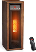 Air Choice Infrared Space Heater, 1500W Electric Portable Heater with Remote Control and Thermostat, Fast & Quiet Heating Tower Room Heater for Indoor Use, Bedroom, Office, Home, Walnut
