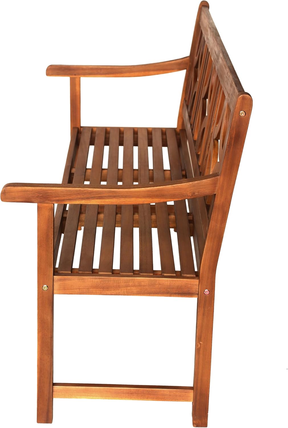 JONATHAN Y BNH100A Sloane 59.1' 3-Seat Ogee Diamond-Back 600-Lbs Support Acacia Wood Outdoor Garden Patio Bench for Garden, Lawn, Backyard, Pool, Deck, Beach, Firepit, Teak