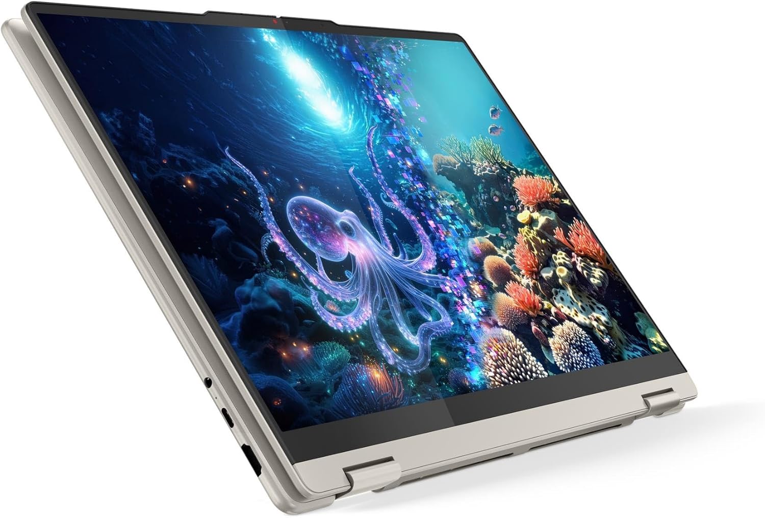 Lenovo 2025 Yoga 7 2-in-1 16AKP10 Personal Laptop - 16' 1920x1200 Touchscreen - 8-Core AMD Ryzen AI 7 350-16GB RAM 1TB SSD - Wi-Fi 7 - Fingerprint Reader - FHD 1080p + IR Camera - W11H - Seashell