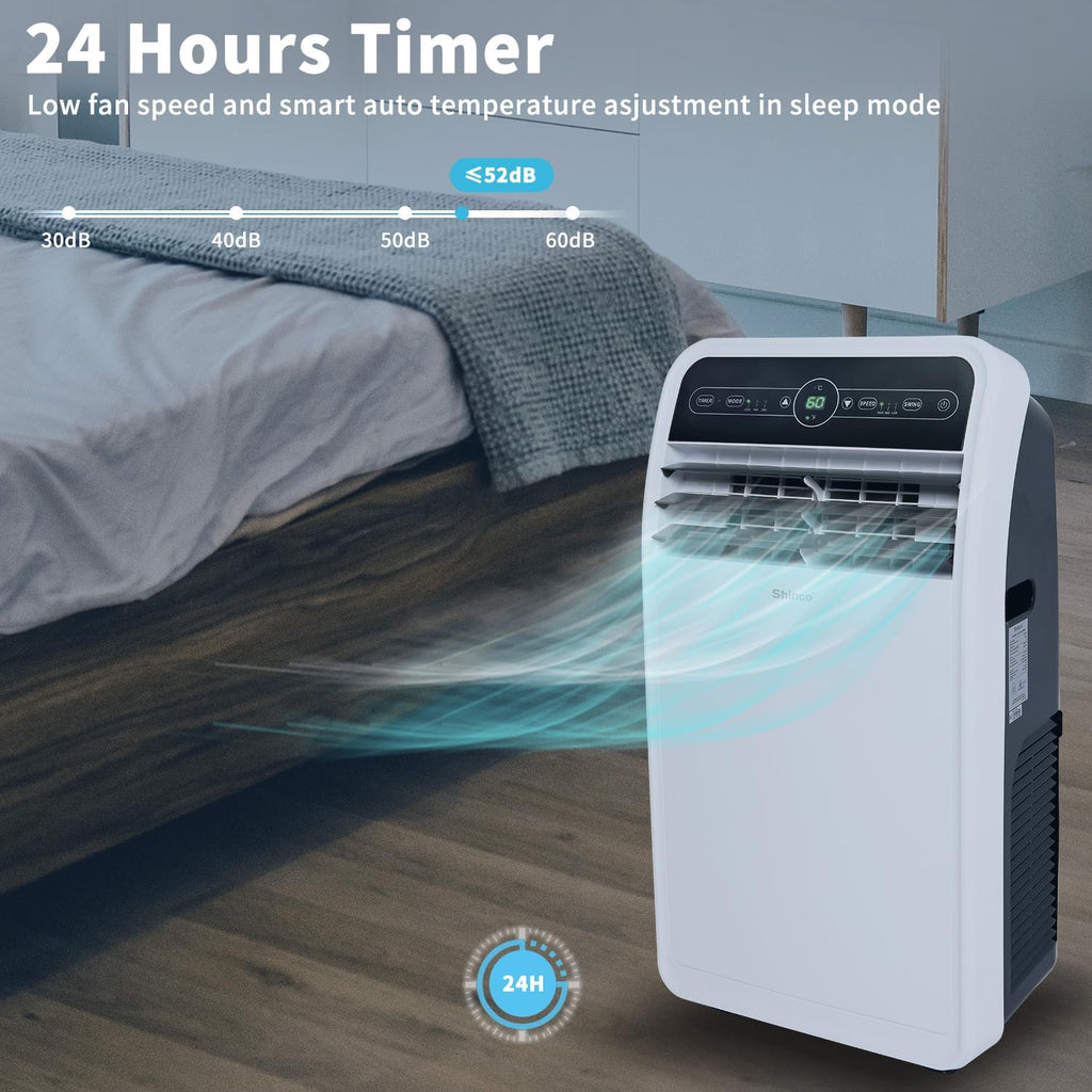 Shinco 10,000 BTU Portable Air Conditioner, Portable AC Unit with Built-in Cool, Dehumidifier & Fan Modes for Room up to 400 sq.ft, RC, Wi-Fi Enabled, 24 Hour Timer, Window Kit