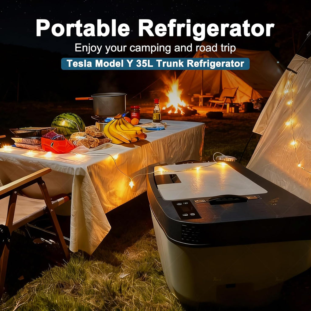 Tlyard Model Y Trunk 35L App Control Fridge 2020-2025 Huge Car Refrigerator, Car Freezer for Tesla Model Y Juniper 2026 2025, -7.6℉-50℉ Trunk Portable Freezer for Camping Tailgating Road Trip Home