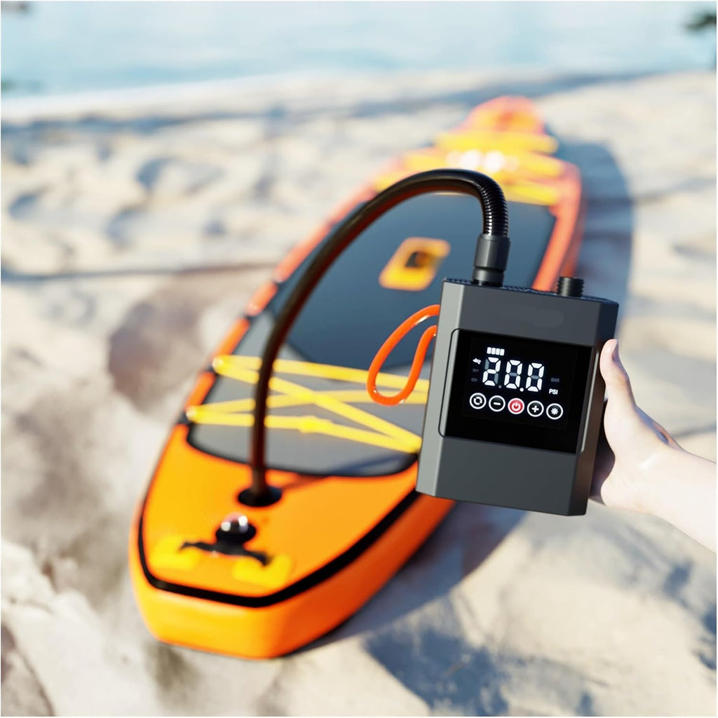 Tire Inflator, 20PSI SUP Electric Pump Rechargeable Deflatable Air Inflator For Surfing Paddle Board Boat,Dual Use Air Pump