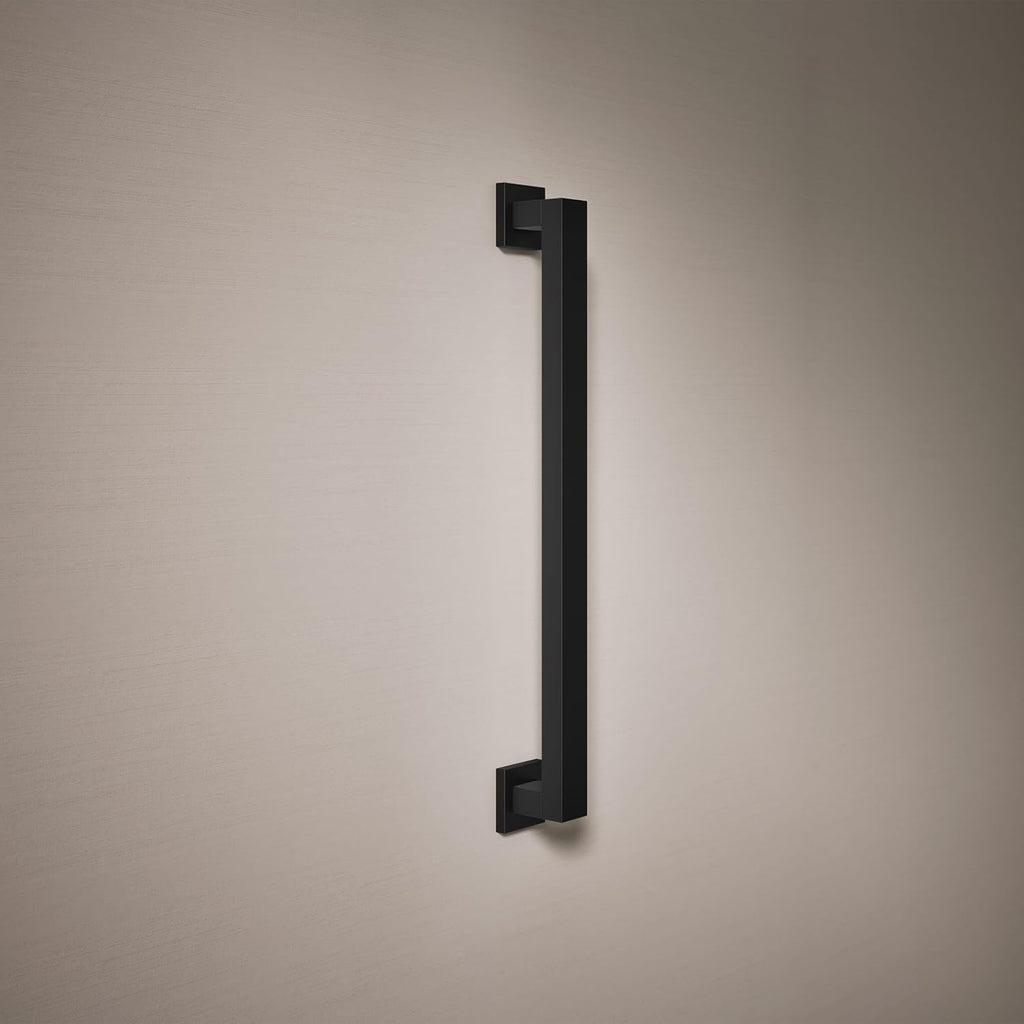 KOHLER K-23294-BL Square 18 Inch Grab Bar, Installation Hardware Included, 300lb Capacity, Matte Black