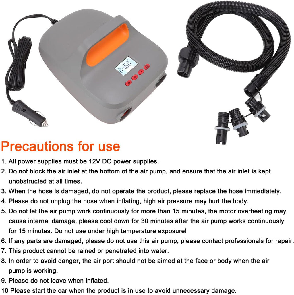 20PSI Pressure Air Pump for Paddle Board, Electric Air Pump with LCD Sn, Fast Inflation Deflation for, Inflatable Boats, Tents, 12V Car Ector, Portable