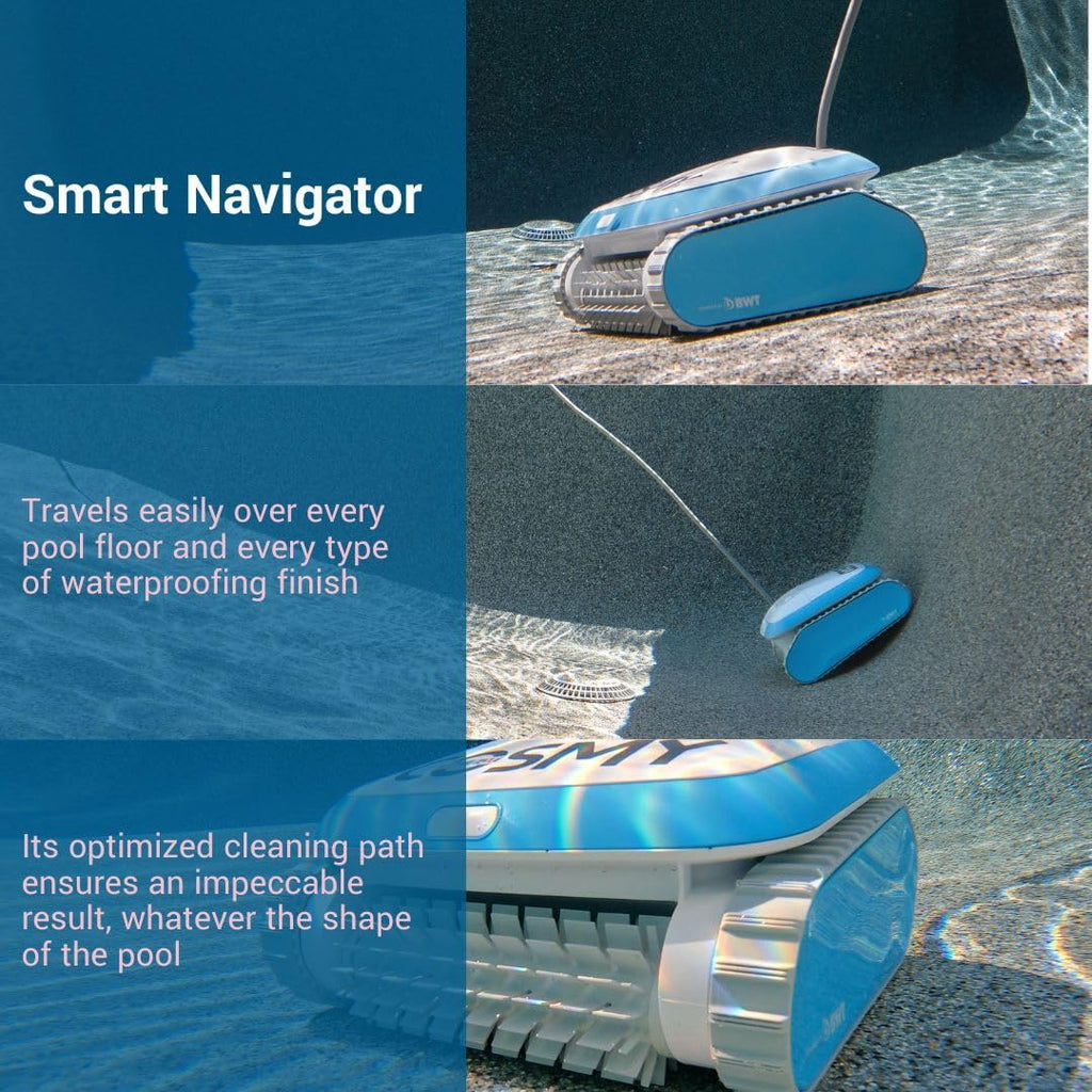 BWT's Cosmy The Bot 150 Robotic Vacuum Pool Cleaner - Memorial Day Edition - Wall Climbing & Smart Navigation - Cleans Pool in 2 Hours - Easy Filter Access - Up to 33 feet