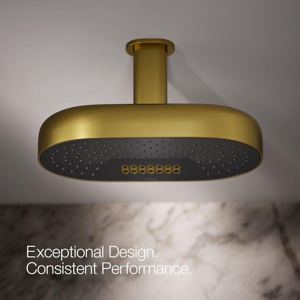Kohler 26295-2MB Statement® Oblong 14' two-function rainhead, 2.5 gpm, Vibrant Brushed Moderne Brass