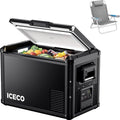 ICECO VL45 ProS Portable Fridge, Multi-directional Lid, 47 Quart 12V Refrigerator Powered by SECOP, Dual USB & DC, AC, 0℉-50℉, Car Freezer for Car, Outdoor, Trip|With BC75 Beach Chair Grey