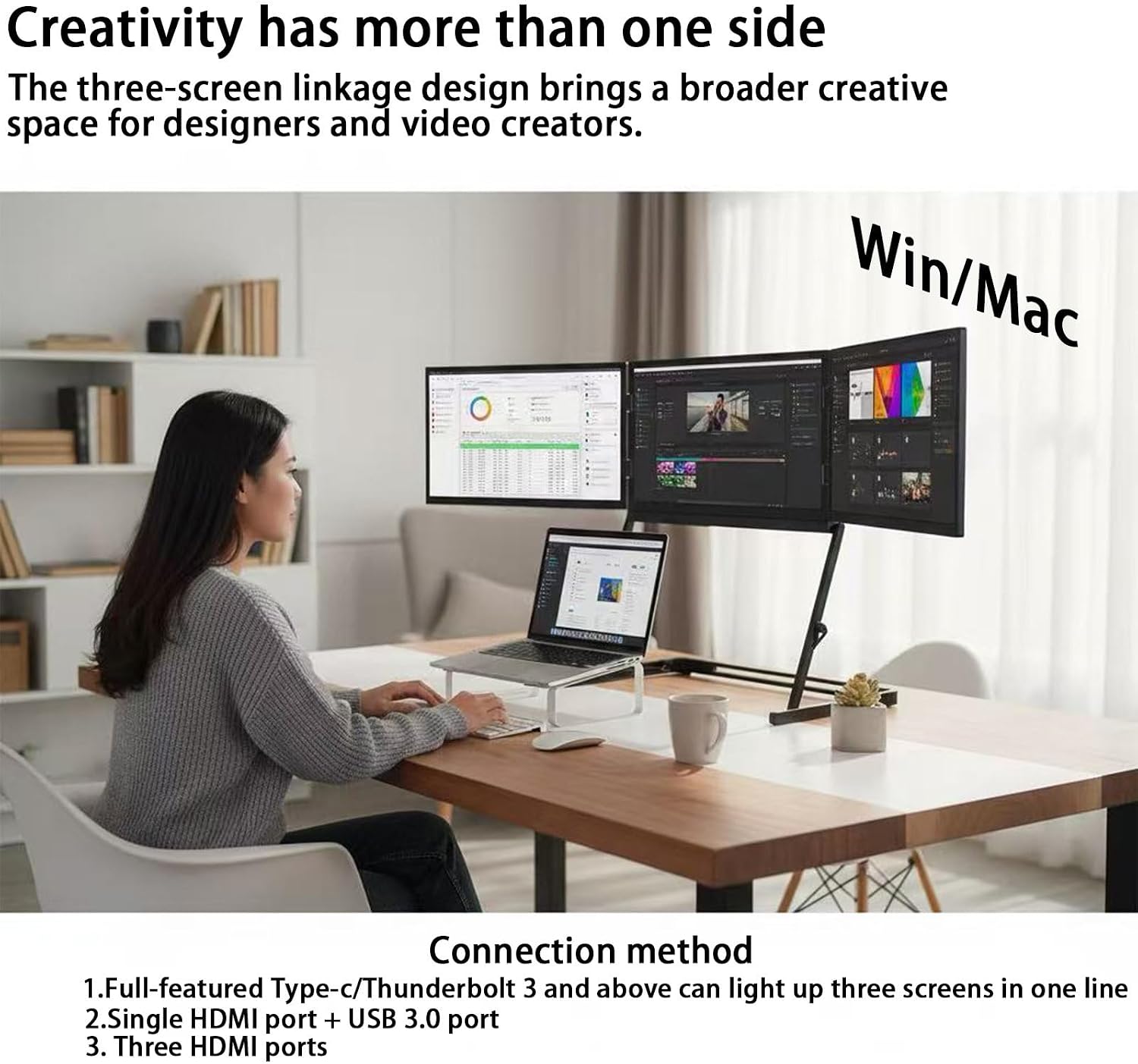 Laptop Dual Monitors, Display Extender, Portable Laptop Screen Extender, 15.6-inch HD Display, Easily Create a Multi-Screen Home Office System for Improved Meeting and Learning Efficiency