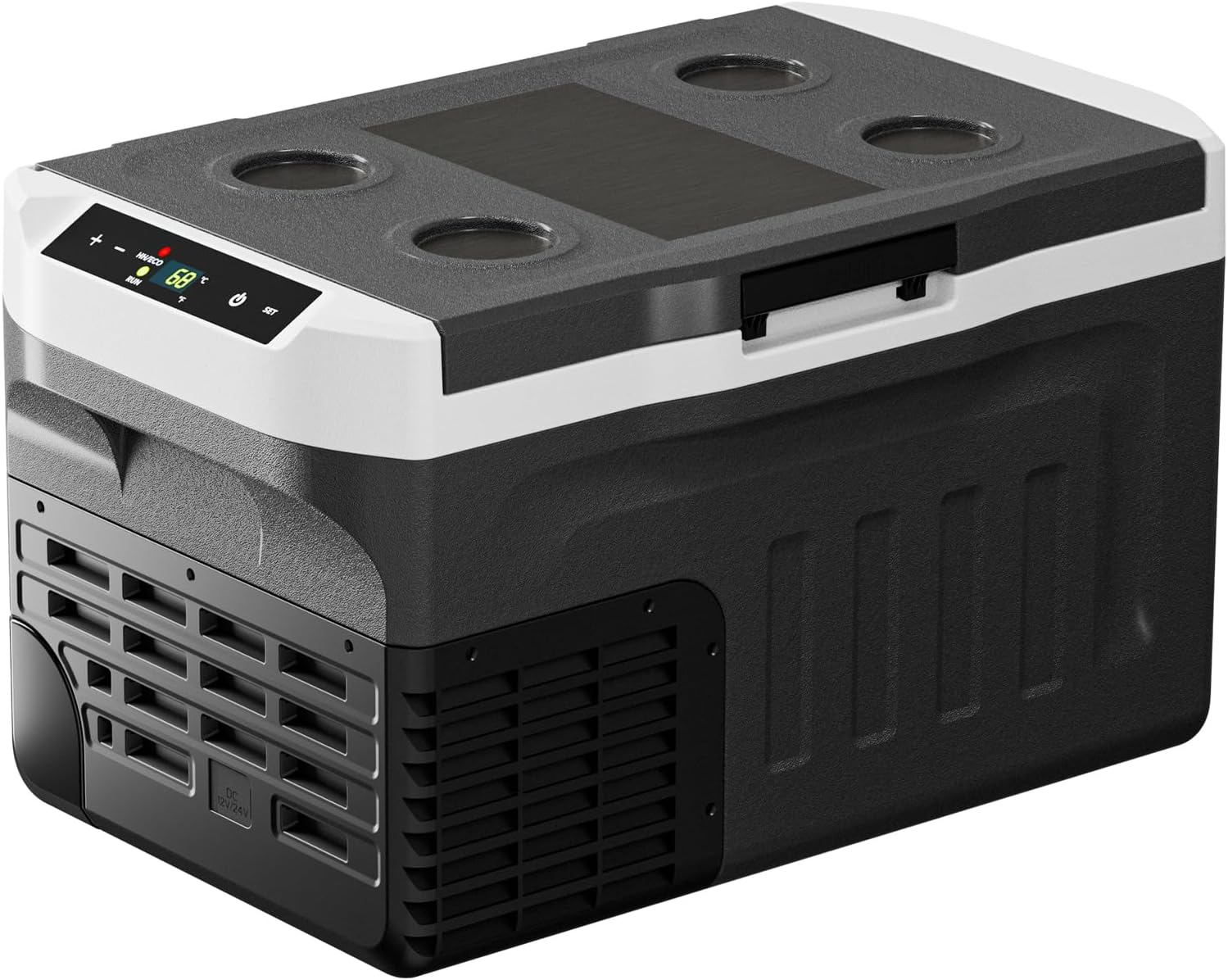 12 Volt Car Refrigerator, 23QT(10L) -4°F~68°F, Dual Power 12/24V DC & 110-240V AC Electric Fridge, Battery Powered Cooler, Portable Freezer for Camping, Travel, RV, Truck, Boat & Home Use