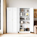Letaya White Storage Cabinet with Adjustable Shelves-Metal Home Kitchen Pantry Cabinets with Doors,Organization Locker for Cupboard/Bedroom/Dining/Living/Bathroom/Office/Garage Room