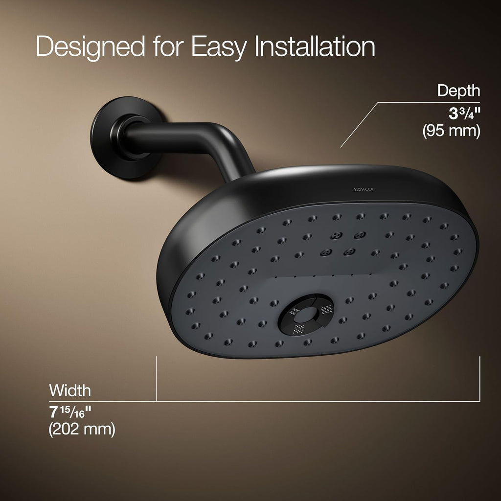 Kohler 26290-G-BL Statement® Three-function showerhead, 1.75 gpm, Matte Black