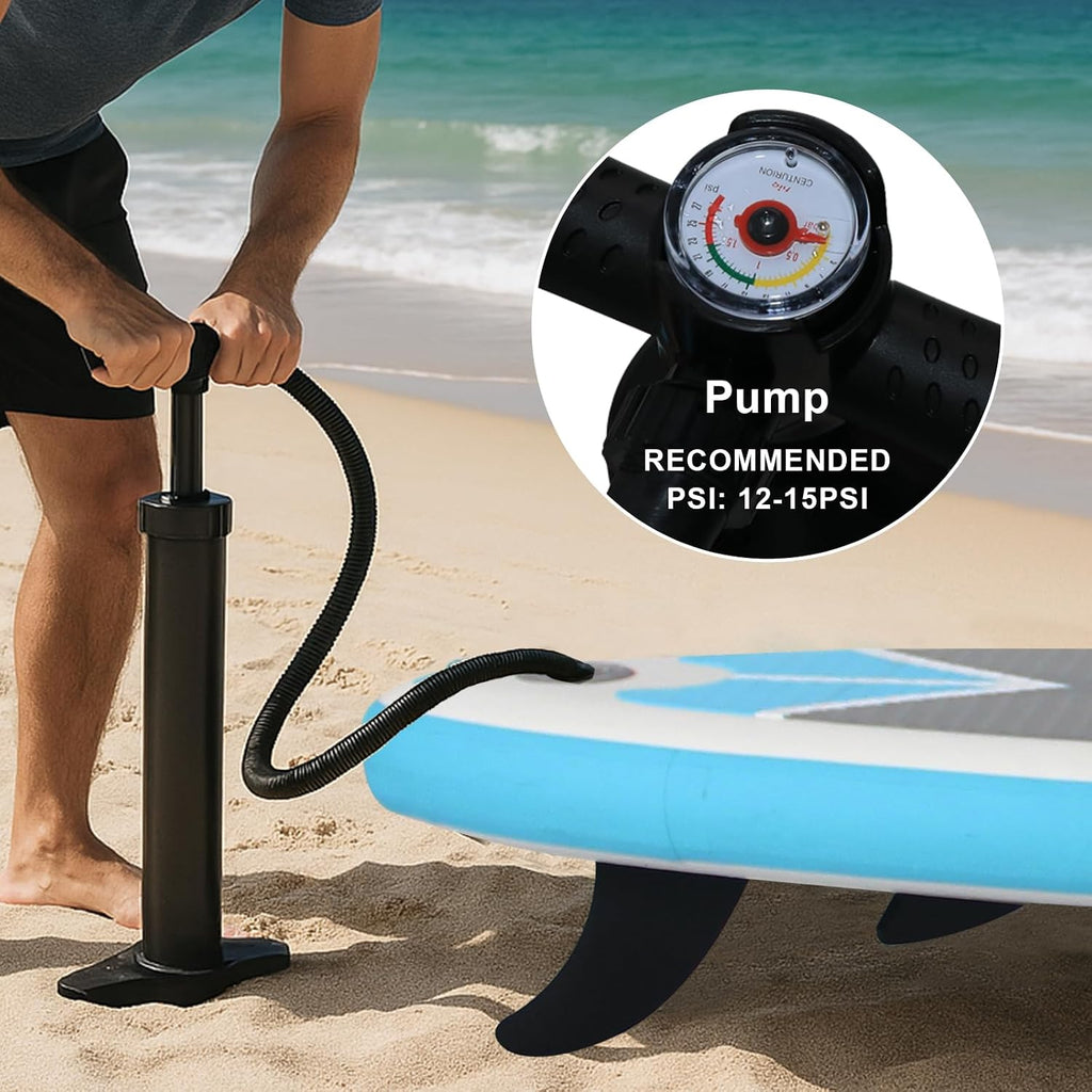 Inflatable Stand up Paddle Board, Extra Wide SUP, with Premium Paddleboard Accessories, Hand Pump, Backpack, Adult & Youth, for Yoga Fishing Paddling